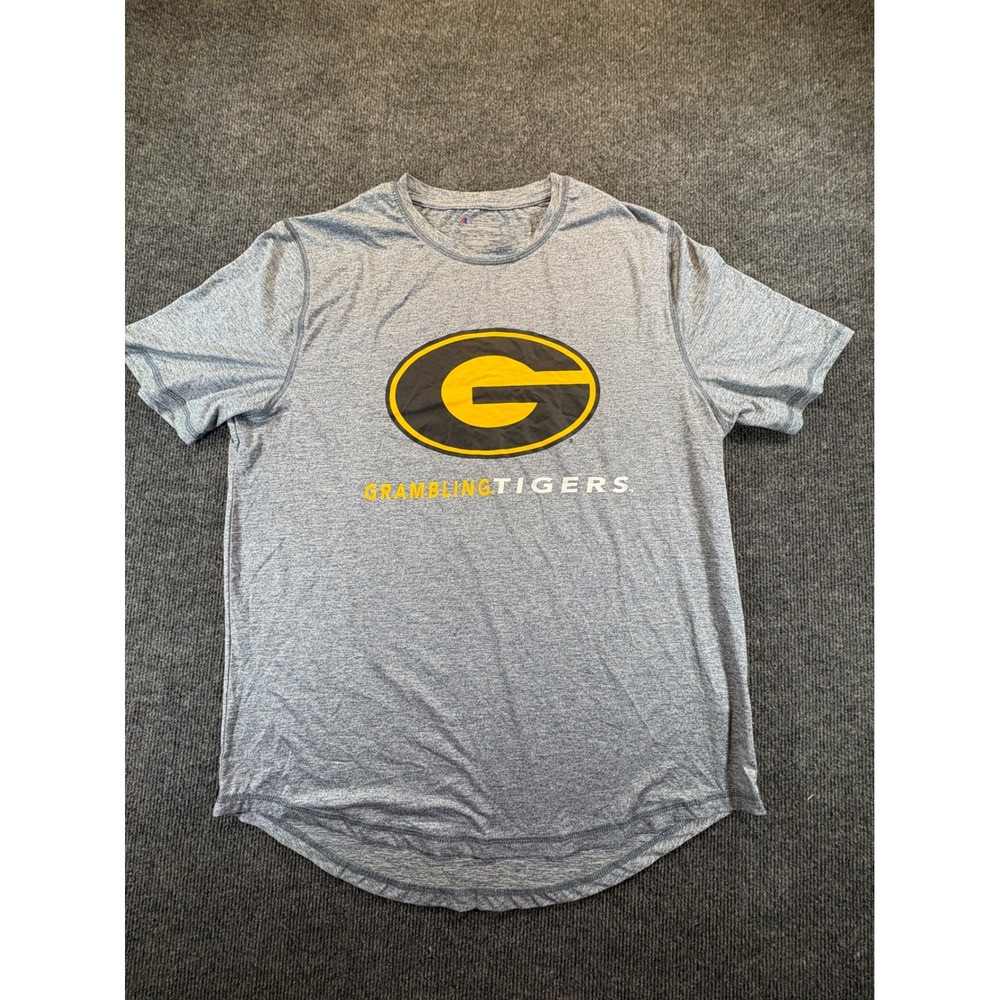 Champion Grambling Tigers Short Sleeve Heather Gray Athletic Shirt Mens Large